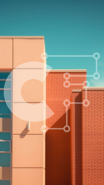 Intra Συλλεκτικό Ξύλινο Παζλ Plywood  4mm - Γοητευτικό κτήριο από κόκκινο τούβλο με μεγάλα παράθυρα στο γαλάζιο του ουρανού Σε Ξύλινο Κουτί - Διαστάσεις Puzzle: 10x10 cm – 25 κομμάτια