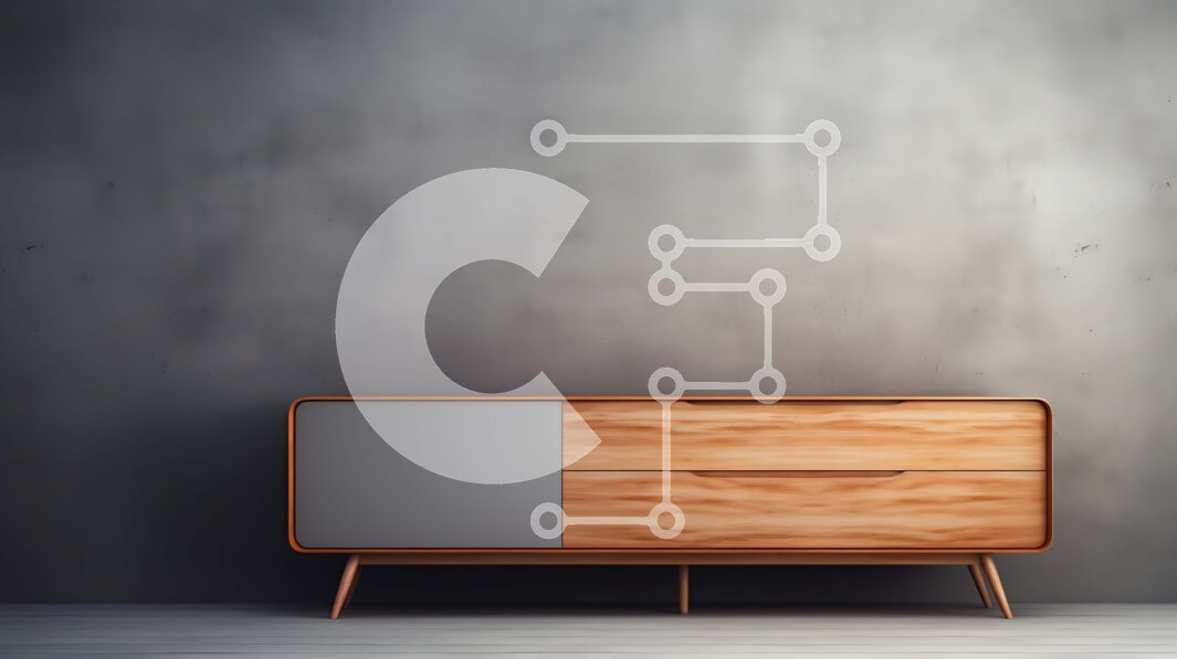 Intra Συλλεκτικό Ξύλινο Παζλ Plywood  4mm - Μοντέρνος Ξύλινος Μπουφές με συρτάρια και ράφι από τσιμεντένιο τοίχο Σε Ξύλινο Κουτί - Διαστάσεις Puzzle: 10x10 cm – 25 κομμάτια