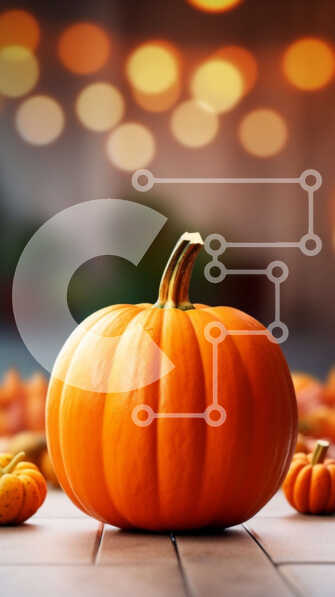 Intra Συλλεκτικό Ξύλινο Παζλ Plywood  4mm - Ομάδα πορτοκαλί κολοκύθες σε ξύλινο τραπέζι Σε Ξύλινο Κουτί - Διαστάσεις: 10x10 cm – 25 κομμάτια