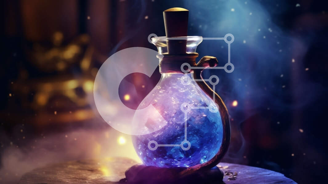 Intra Συλλεκτικό Ξύλινο Παζλ Plywood  4mm - Σαγηνευτική εικόνα του μπλε υγρού σε γυάλινο μπουκάλι με καπνό Σε Ξύλινο Κουτί - Διαστάσεις: 10x10 cm – 25 κομμάτια