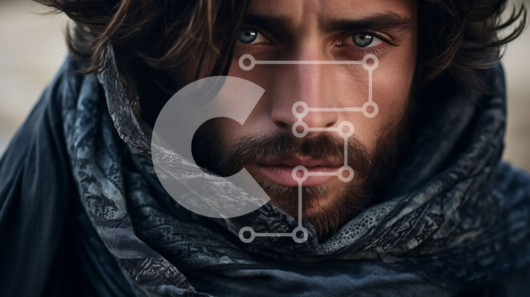 Intra Συλλεκτικό Ξύλινο Παζλ Plywood  4mm - Σοβαρός άνδρας με μακριά μαλλιά και γένια - Φωτογραφία Αρχείου Σε Ξύλινο Κουτί - Διαστάσεις Puzzle: 10x10 cm – 25 κομμάτια