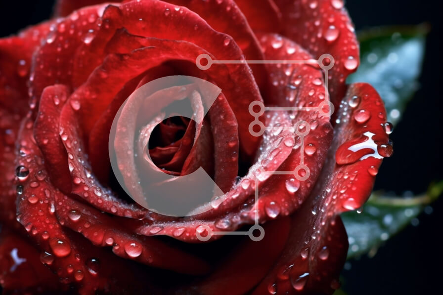 Intra Συλλεκτικό Ξύλινο Παζλ Plywood  4mm - Εκπληκτικό κόκκινο τριαντάφυλλο με σταγονίδια νερού σε πέταλα Σε Ξύλινο Κουτί - Διαστάσεις: 10x10 cm – 25 κομμάτια