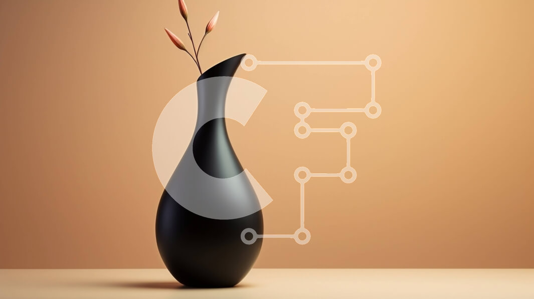 Intra Συλλεκτικό Ξύλινο Παζλ Plywood  4mm - Μαύρο βάζο με ένα μόνο μίσχο από λεπτό λευκό λουλούδι Σε Ξύλινο Κουτί - Διαστάσεις Puzzle: 10x10 cm – 25 κομμάτια