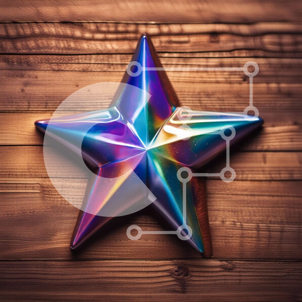 Intra Συλλεκτικό Ξύλινο Παζλ Plywood  4mm - Ζωντανή διακόσμηση αστεριών σε ξύλινο τοίχο Σε Ξύλινο Κουτί - Διαστάσεις Puzzle: 10x10 cm – 25 κομμάτια