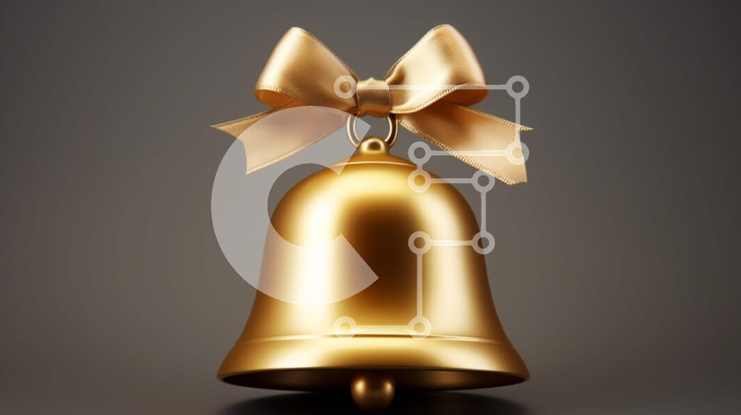 Intra Συλλεκτικό Ξύλινο Παζλ Plywood  4mm - Διακοσμητικό Χρυσό Κουδούνι για τις γιορτές των Χριστουγέννων και της Πρωτοχρονιάς Σε Ξύλινο Κουτί - Διαστάσεις: 10x10 cm – 25 κομμάτια