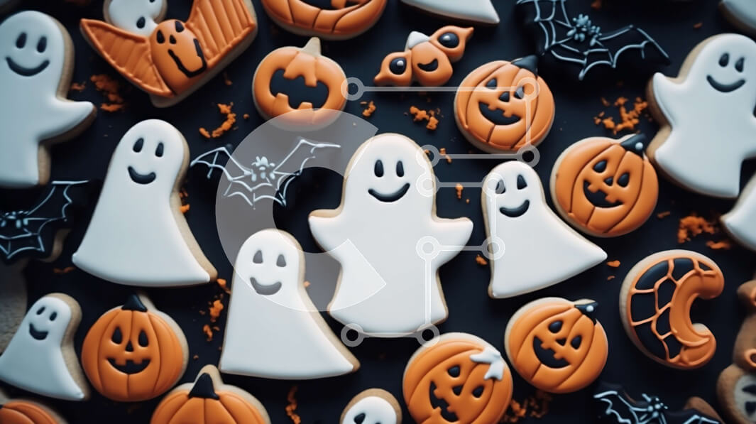 Intra Συλλεκτικό Ξύλινο Παζλ Plywood  4mm - Μπισκότα με θέμα το Halloween για στολίδια και δώρα Σε Ξύλινο Κουτί - Διαστάσεις Puzzle: 10x10 cm – 25 κομμάτια