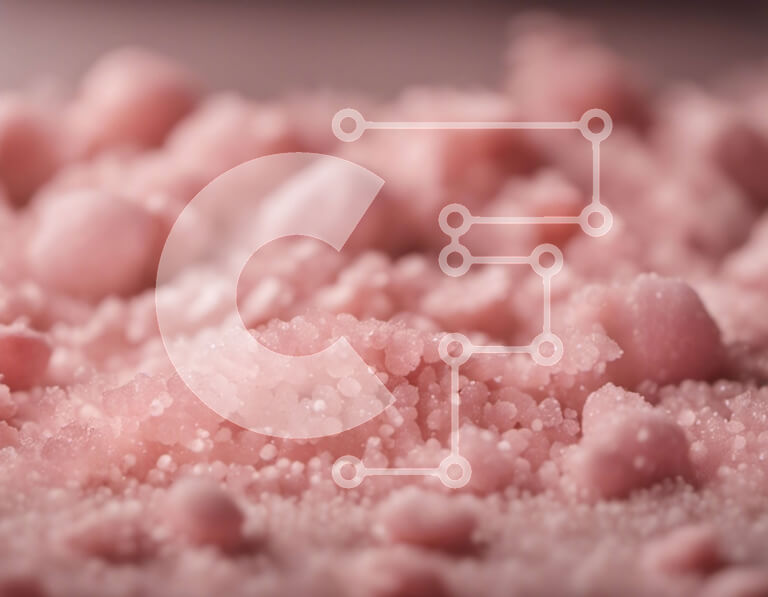 Intra Συλλεκτικό Ξύλινο Παζλ Plywood  4mm - Κοντινό πλάνο ροζ κρυστάλλων στο έδαφος Σε Ξύλινο Κουτί - Διαστάσεις Puzzle: 10x10 cm – 25 κομμάτια