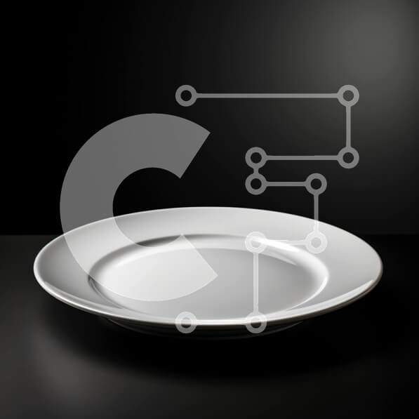 Intra Συλλεκτικό Ξύλινο Παζλ Plywood  4mm - Άδειο λευκό πιάτο σε μαύρη επιφάνεια Σε Ξύλινο Κουτί - Διαστάσεις: 10x10 cm – 25 κομμάτια