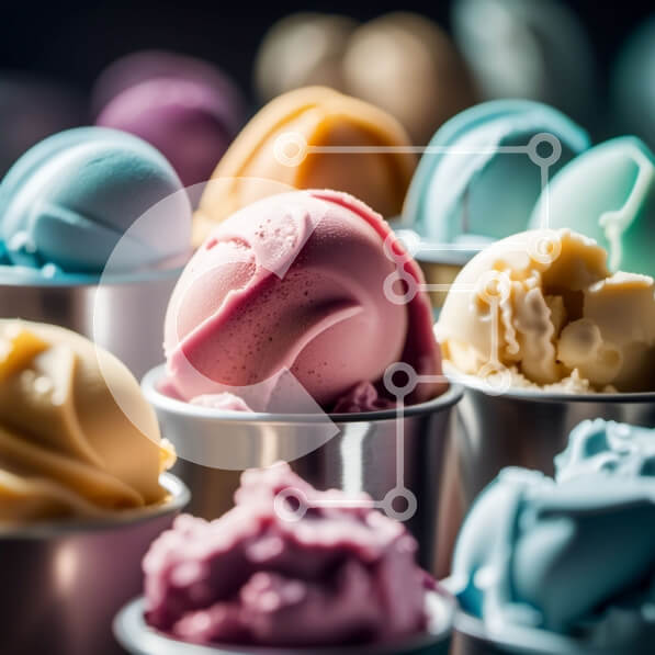 Σετ των 2 Intra Συλλεκτικό Ξύλινο Παζλ Plywood  4mm - Ζωντανή ποικιλία από χωνάκια παγωτού σε διαφορετικές γεύσεις Σε Ξύλινο Κουτί - Διαστάσεις: 10x10 cm – 25 κομμάτια