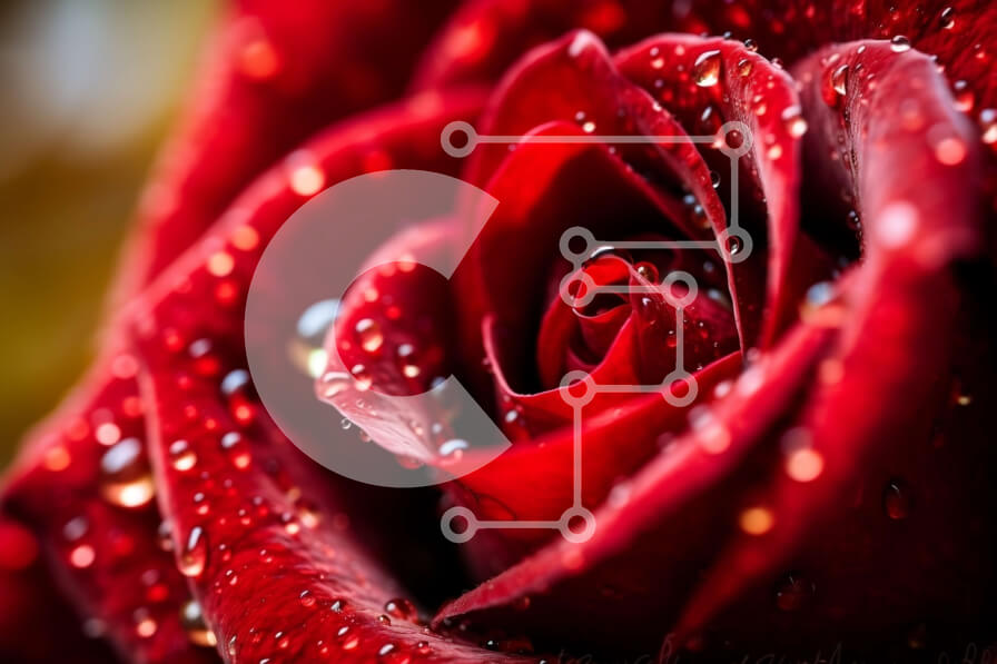 Intra Συλλεκτικό Ξύλινο Παζλ Plywood  4mm - Όμορφο κόκκινο τριαντάφυλλο με σταγονίδια νερού σε πέταλα Σε Ξύλινο Κουτί - Διαστάσεις: 10x10 cm – 25 κομμάτια