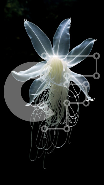 Σετ των 2 Intra Συλλεκτικό Ξύλινο Παζλ Plywood  4mm - Όμορφη εικόνα της λευκής μέδουσας στο νερό Σε Ξύλινο Κουτί - Διαστάσεις: 10x10 cm – 25 κομμάτια