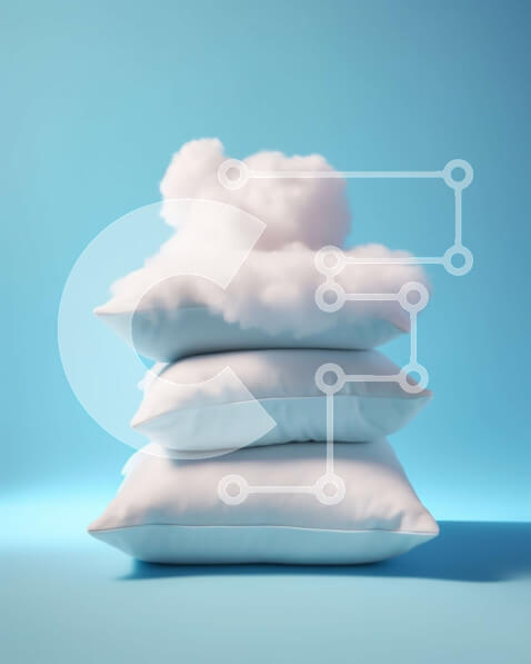 Intra Συλλεκτικό Ξύλινο Παζλ Plywood  4mm - Ζωντανή εικόνα μαξιλαριών σε μπλε φόντο Σε Ξύλινο Κουτί - Διαστάσεις Puzzle: 10x10 cm – 25 κομμάτια