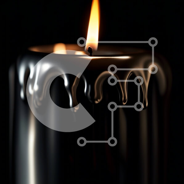 Intra Συλλεκτικό Ξύλινο Παζλ Plywood  4mm - Σκοτεινή και μυστηριώδης εικόνα ενός μαύρου κεριού με κερί που στάζει Σε Ξύλινο Κουτί - Διαστάσεις: 10x10 cm – 25 κομμάτια