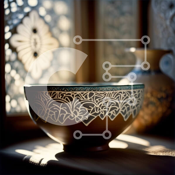 Intra Συλλεκτικό Ξύλινο Παζλ Plywood  4mm - Όμορφη διακόσμηση με καφέ μπολ και φλοράλ βάζο Σε Ξύλινο Κουτί - Διαστάσεις: 10x10 cm – 25 κομμάτια