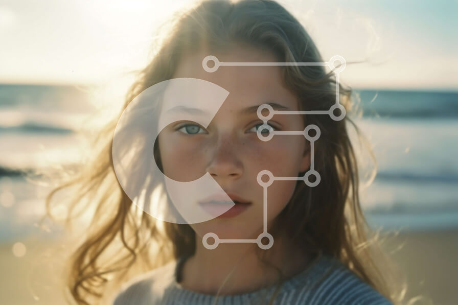 Intra Συλλεκτικό Ξύλινο Παζλ Plywood  4mm - Όμορφη εικόνα ενός νεαρού κοριτσιού στην παραλία κατά τη διάρκεια του ηλιοβασιλέματος Σε Ξύλινο Κουτί - Διαστάσεις Puzzle: 10x10 cm – 25 κομμάτια