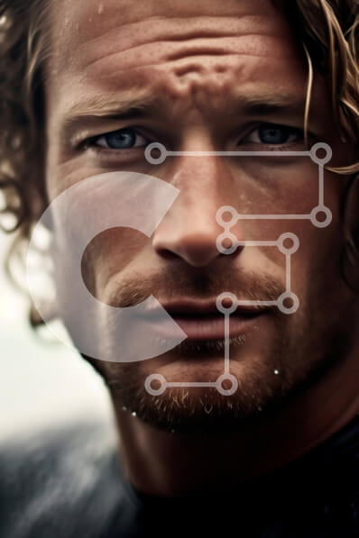 Intra Συλλεκτικό Ξύλινο Παζλ Plywood  4mm - Σοβαρή εμφάνιση σέρφερ με μαύρη στολή Σε Ξύλινο Κουτί - Διαστάσεις Puzzle: 10x10 cm – 25 κομμάτια