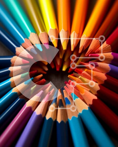 Intra Συλλεκτικό Ξύλινο Παζλ Plywood  4mm - Διάταξη πολύχρωμων μολυβιών σε σχήμα καρδιάς Σε Ξύλινο Κουτί - Διαστάσεις: 10x10 cm – 25 κομμάτια