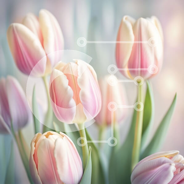 Intra Συλλεκτικό Ξύλινο Παζλ Plywood  4mm - Όμορφη εικόνα με ροζ και λευκές τουλίπες σε ένα βάζο Σε Ξύλινο Κουτί - Διαστάσεις: 10x10 cm – 25 κομμάτια