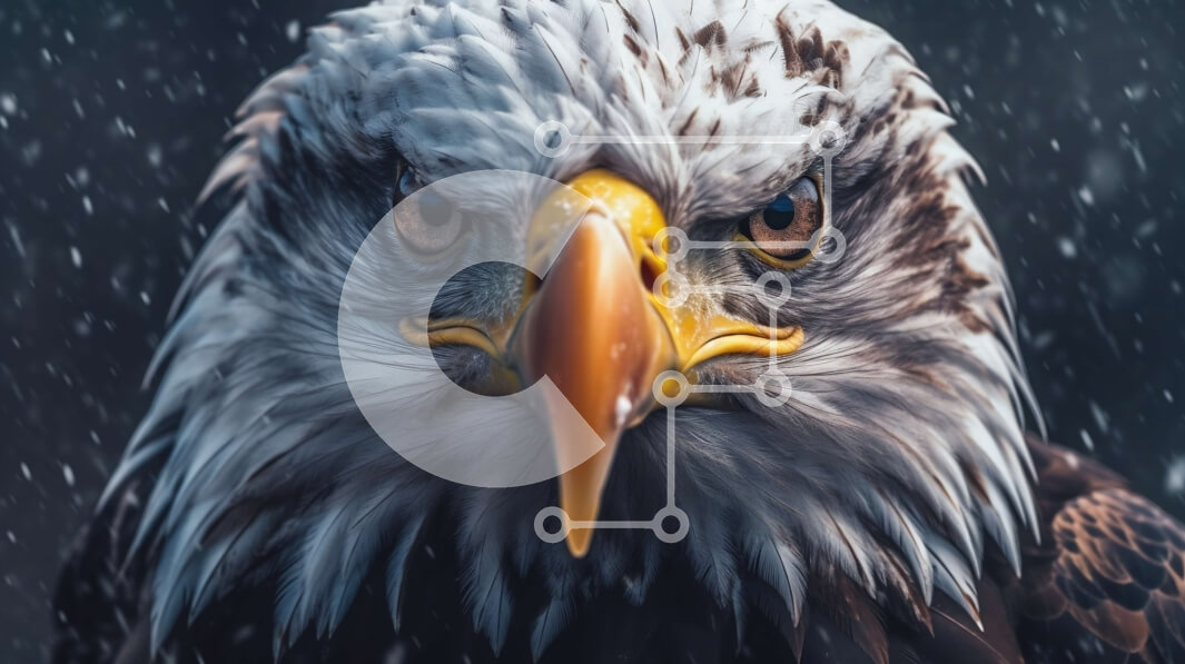 Σετ των 2 Intra Συλλεκτικό Ξύλινο Παζλ Plywood  4mm - Μεγαλοπρεπής αετός με ανοιχτά φτερά και αναστατωμένα φτερά σε φόντο του σκοτεινού ουρανού Σε Ξύλινο Κουτί - Διαστάσεις: 10x10 cm – 25 κομμάτια