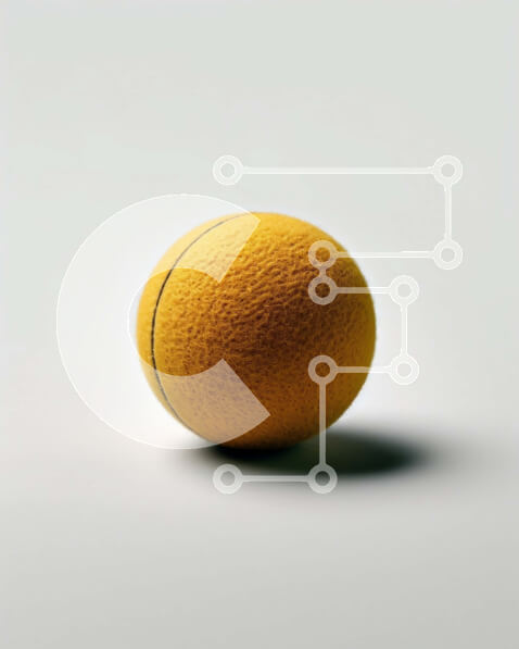 Intra Συλλεκτικό Ξύλινο Παζλ Plywood  4mm - Κίτρινη μπάλα του τένις σε γκρίζα επιφάνεια Σε Ξύλινο Κουτί - Διαστάσεις Puzzle: 10x10 cm – 25 κομμάτια