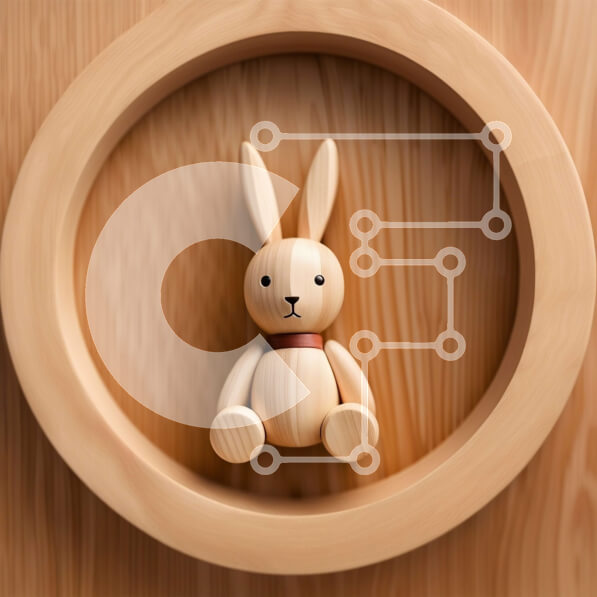 Intra Συλλεκτικό Ξύλινο Παζλ Plywood  4mm - Αξιολάτρευτο Ξύλινο Κουνέλι διακοσμητικό σε ξύλινο πλαίσιο Σε Ξύλινο Κουτί - Διαστάσεις: 10x10 cm – 25 κομμάτια