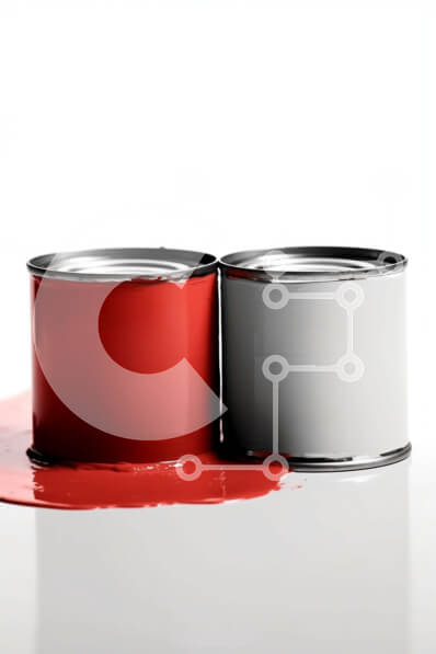 Intra Συλλεκτικό Ξύλινο Παζλ Plywood  4mm - Πολύχρωμα κουτιά μπογιάς με χυμένο χρώμα στο έδαφος Σε Ξύλινο Κουτί - Διαστάσεις: 10x10 cm – 25 κομμάτια