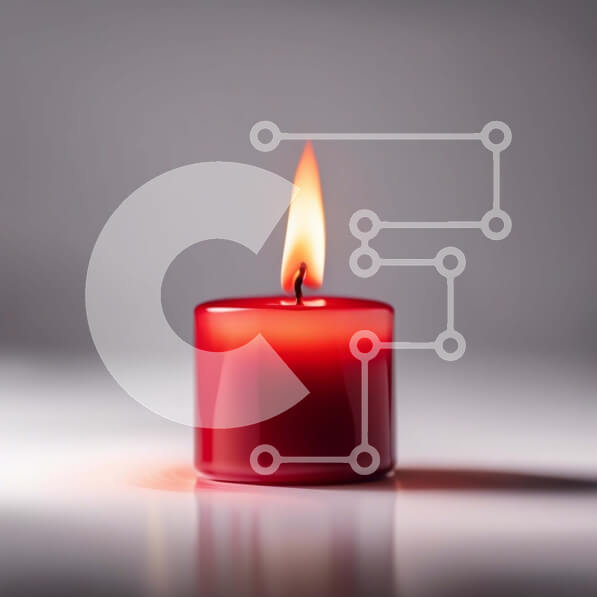 Intra Συλλεκτικό Ξύλινο Παζλ Plywood  4mm - Όμορφη εικόνα ενός κόκκινου κεριού σε ένα τραπέζι Σε Ξύλινο Κουτί - Διαστάσεις: 10x10 cm – 25 κομμάτια