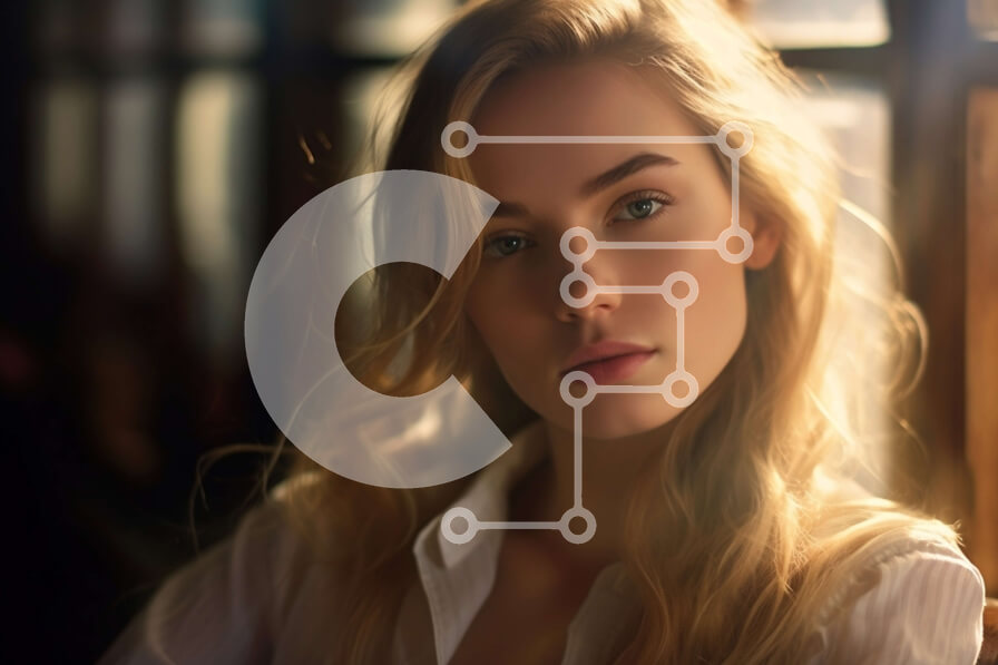 Intra Συλλεκτικό Ξύλινο Παζλ Plywood  4mm - Σοβαρή ξανθιά γυναίκα που στέκεται δίπλα στο παράθυρο με το ζωντανό ηλιοβασίλεμα πίσω της Σε Ξύλινο Κουτί - Διαστάσεις Puzzle: 10x10 cm – 25 κομμάτια