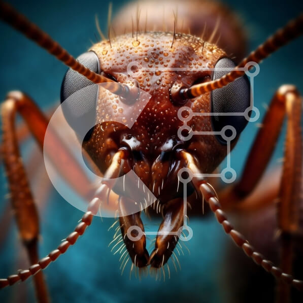 Intra Συλλεκτικό Ξύλινο Παζλ Plywood  4mm - Εκπληκτική λήψη μακροεντολών από το κεφάλι του μυρμηγκιού Σε Ξύλινο Κουτί - Διαστάσεις: 10x10 cm – 25 κομμάτια