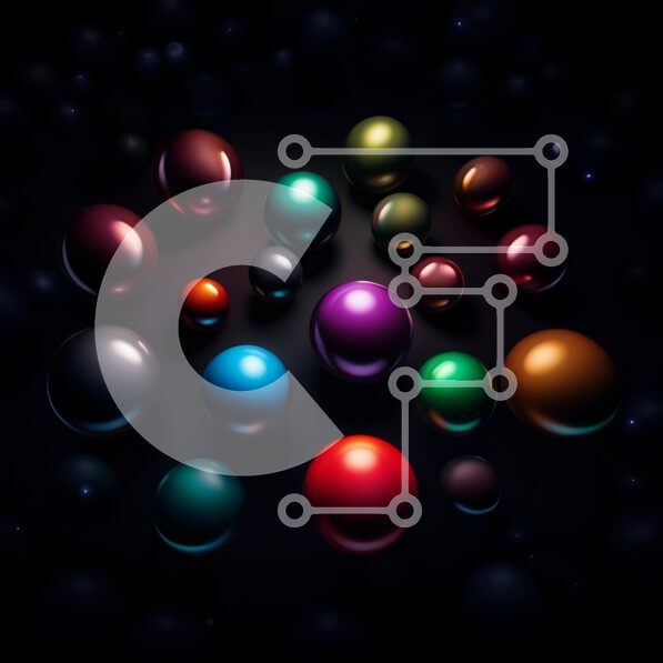 Intra Συλλεκτικό Ξύλινο Παζλ Plywood  4mm - Δονούμενες σφαίρες σε κυκλικό σχηματισμό - Περίληψη Στοκ Φωτογραφία Σε Ξύλινο Κουτί - Διαστάσεις Puzzle: 10x10 cm – 25 κομμάτια