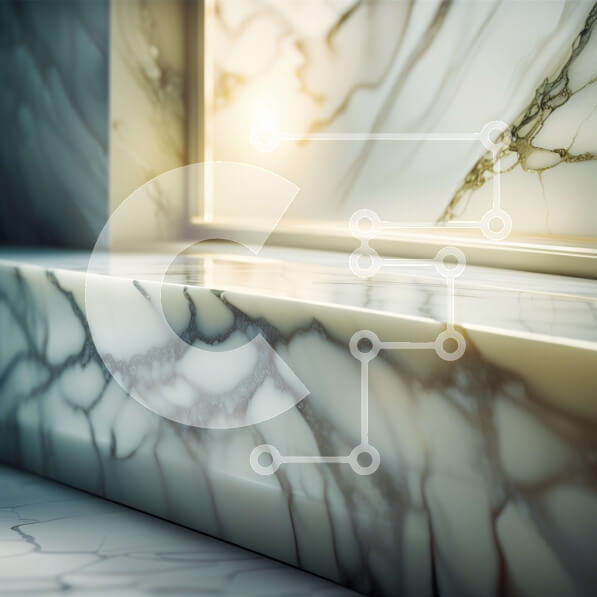 Intra Συλλεκτικό Ξύλινο Παζλ Plywood  4mm - Όμορφη κοντινή λήψη ενός σκαλισμένου μαρμάρινου πάγκου Σε Ξύλινο Κουτί - Διαστάσεις Puzzle: 10x10 cm – 25 κομμάτια