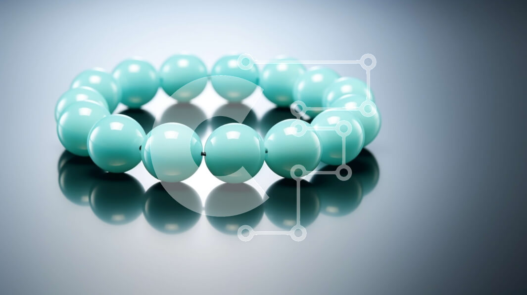 Σετ των 2 Intra Συλλεκτικό Ξύλινο Παζλ Plywood  4mm - Βραχιόλι με τυρκουάζ χάντρες σε ανακλαστική επιφάνεια Σε Ξύλινο Κουτί - Διαστάσεις: 10x10 cm – 25 κομμάτια