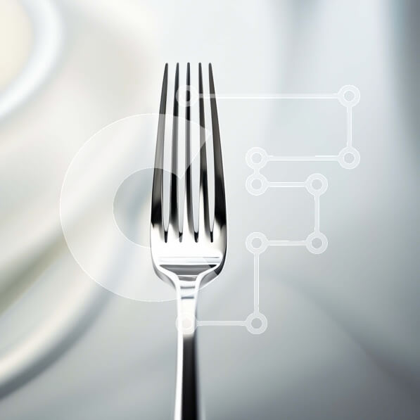 Intra Συλλεκτικό Ξύλινο Παζλ Plywood  4mm - Κομψή εικόνα ενός ασημένιου πιρουνιού σε λευκό φόντο με υφή Σε Ξύλινο Κουτί - Διαστάσεις: 10x10 cm – 25 κομμάτια