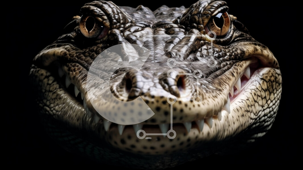 Σετ των 2 Intra Συλλεκτικό Ξύλινο Παζλ Plywood  4mm - Εκπληκτική ασπρόμαυρη εικόνα του αλιγάτορα με το στόμα ανοιχτό Σε Ξύλινο Κουτί - Διαστάσεις: 10x10 cm – 25 κομμάτια