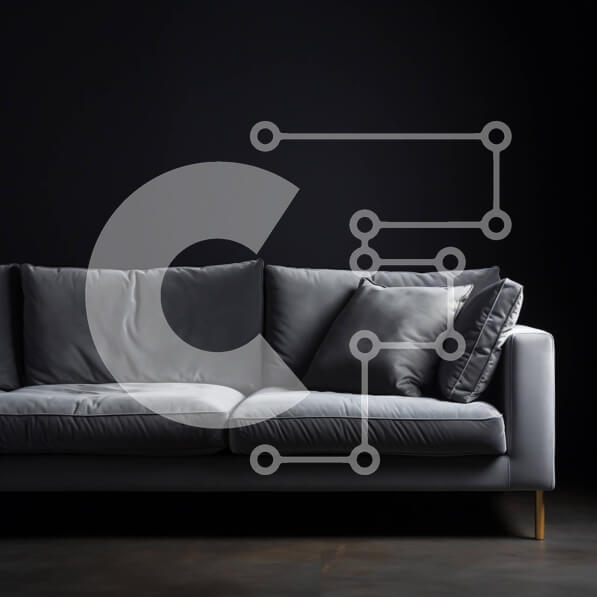 Intra Συλλεκτικό Ξύλινο Παζλ Plywood  4mm - Γκρίζος καναπές με μαξιλάρια μπροστά από τον σκοτεινό τοίχο Σε Ξύλινο Κουτί - Διαστάσεις Puzzle: 10x10 cm – 25 κομμάτια