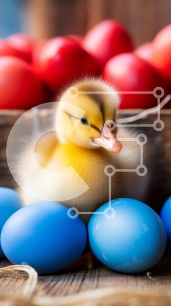 Intra Συλλεκτικό Ξύλινο Παζλ Plywood  4mm - Πασχαλινή πάπια με πολύχρωμα αυγά Σε Ξύλινο Κουτί - Διαστάσεις: 10x10 cm – 25 κομμάτια