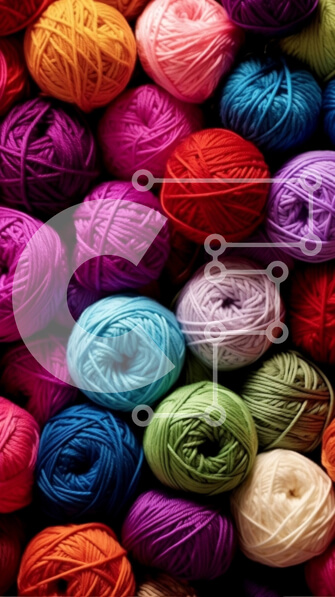 Intra Συλλεκτικό Ξύλινο Παζλ Plywood  4mm - Σωρός από πολύχρωμες μπάλες νήματος - Φωτογραφία Αρχείου Σε Ξύλινο Κουτί - Διαστάσεις: 10x10 cm – 25 κομμάτια