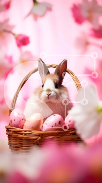 Intra Συλλεκτικό Ξύλινο Παζλ Plywood  4mm - Πασχαλινό λαγουδάκι με αυγά και λουλούδια Σε Ξύλινο Κουτί - Διαστάσεις: 10x10 cm – 25 κομμάτια