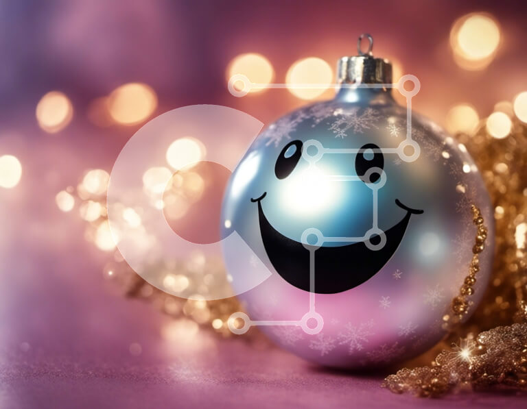 Intra Συλλεκτικό Ξύλινο Παζλ Plywood  4mm - Χαμογελώντας χριστουγεννιάτικο στολίδι σε μωβ φόντο Σε Ξύλινο Κουτί - Διαστάσεις: 10x10 cm – 25 κομμάτια