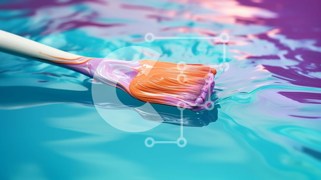 Intra Συλλεκτικό Ξύλινο Παζλ Plywood  4mm - Πλωτό πινέλο βαφής σε μπλε νερό Σε Ξύλινο Κουτί - Διαστάσεις Puzzle: 10x10 cm – 25 κομμάτια