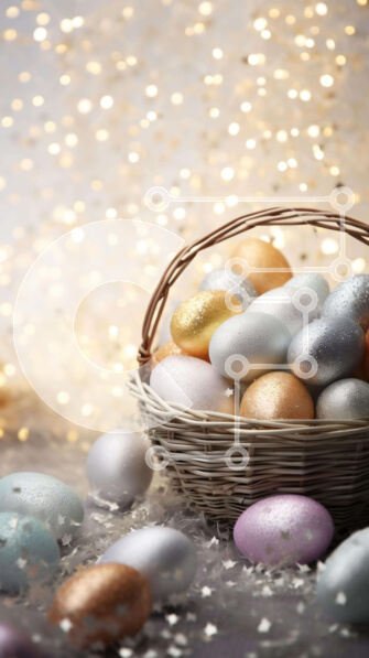 Intra Συλλεκτικό Ξύλινο Παζλ Plywood  4mm - Εορταστικά Πασχαλινά αυγά στο καλάθι Σε Ξύλινο Κουτί - Διαστάσεις: 10x10 cm – 25 κομμάτια