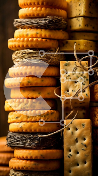 Intra Συλλεκτικό Ξύλινο Παζλ Plywood  4mm - Πεντανόστιμα και τραγανά κράκερ τυριών με ποικιλία τυριών Σε Ξύλινο Κουτί - Διαστάσεις: 10x10 cm – 25 κομμάτια