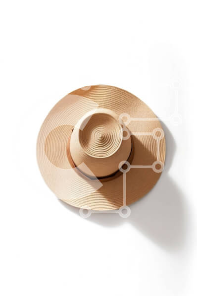 Intra Συλλεκτικό Ξύλινο Παζλ Plywood  4mm - Κομψό ψάθινο καπέλο με φαρδύ γείσο και καφέ δερμάτινο λουράκι Σε Ξύλινο Κουτί - Διαστάσεις: 10x10 cm – 25 κομμάτια