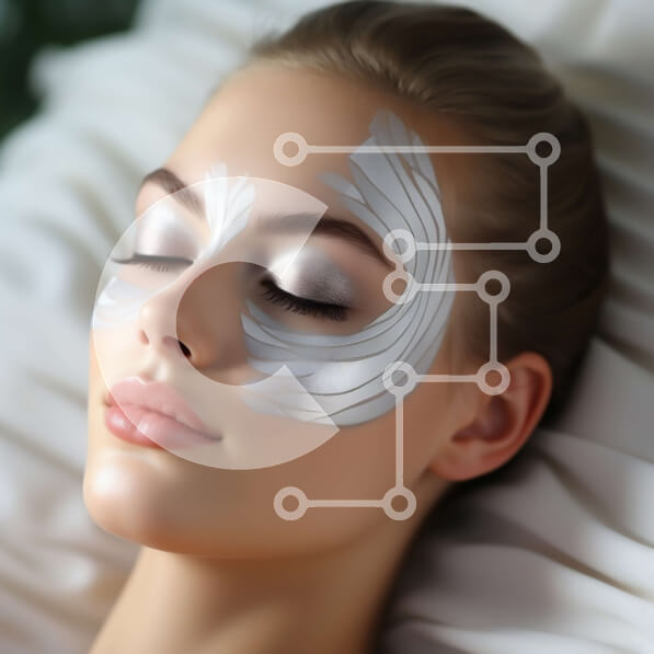 Σετ των 2 Intra Συλλεκτικό Ξύλινο Παζλ Plywood  4mm - Γυναίκα ξαπλωμένη στο κρεβάτι με λευκές μάσκες προσώπου Σε Ξύλινο Κουτί - Διαστάσεις: 10x10 cm – 25 κομμάτια