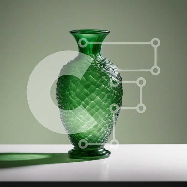 Intra Συλλεκτικό Ξύλινο Παζλ Plywood  4mm - Πράσινο γυάλινο βάζο με μοναδικό γεωμετρικό σχέδιο Σε Ξύλινο Κουτί - Διαστάσεις: 10x10 cm – 25 κομμάτια