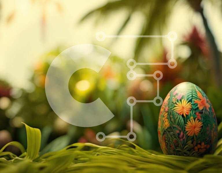 Intra Συλλεκτικό Ξύλινο Παζλ Plywood  4mm - Πολύχρωμο Πασχαλινό αυγό σε πλούσια πράσινη χλόη Σε Ξύλινο Κουτί - Διαστάσεις: 10x10 cm – 25 κομμάτια