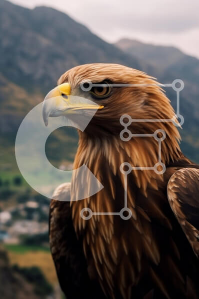 Σετ των 2 Intra Συλλεκτικό Ξύλινο Παζλ Plywood  4mm - Όμορφη εικόνα ενός χρυσαετού με ανοιχτά φτερά Σε Ξύλινο Κουτί - Διαστάσεις: 10x10 cm – 25 κομμάτια