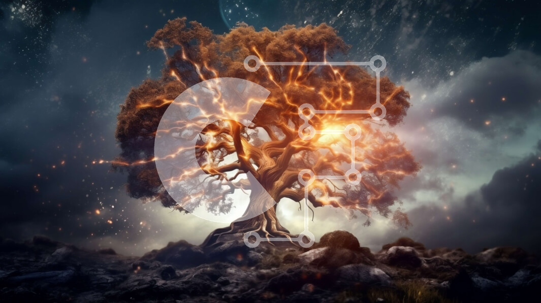 Intra Συλλεκτικό Ξύλινο Παζλ Plywood  4mm - Απόκοσμη φωτογραφία ενός στριμμένου δέντρου σε ένα άγονο τοπίο Σε Ξύλινο Κουτί - Διαστάσεις: 10x10 cm – 25 κομμάτια