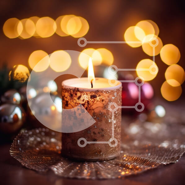 Intra Συλλεκτικό Ξύλινο Παζλ Plywood  4mm - Αναμμένο κερί με χριστουγεννιάτικα στολίδια Σε Ξύλινο Κουτί - Διαστάσεις: 10x10 cm – 25 κομμάτια