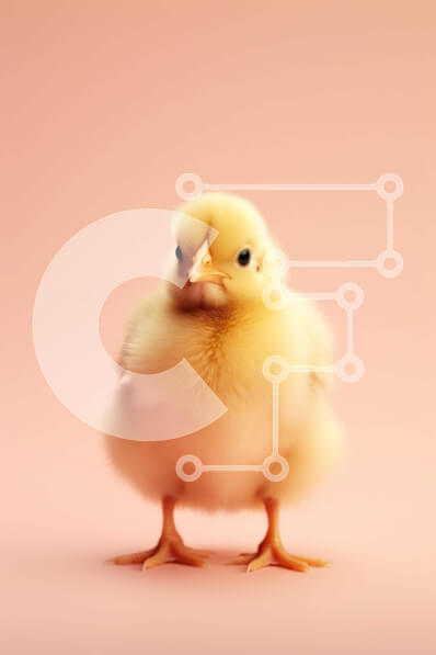 Σετ των 2 Intra Συλλεκτικό Ξύλινο Παζλ Plywood  4mm - Κίτρινο κοτόπουλο όρθιο Σε Ξύλινο Κουτί - Διαστάσεις: 10x10 cm – 25 κομμάτια